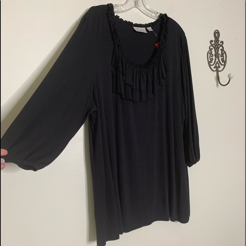 DUPLICATE,  NOT FOR SALE Avenue Black ¾ Sleeve Flowy Blouse Sz 22/24 - Picture 15 of 15
